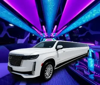 18 Passenger White Cadillac Escalade Stretch Limousine