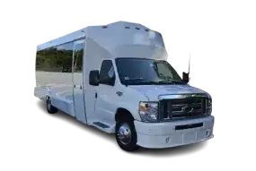 20 Passenger White Luxury Party Bus 1