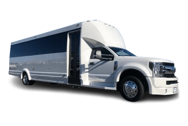 28 PASSENGER WHITE LUXURY PARTY BUS 2