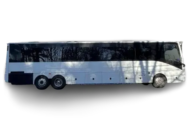 45 PASSENGER WHITE LUXURY PARTY BUS
