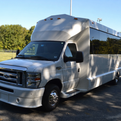 20 passenger white bus 1